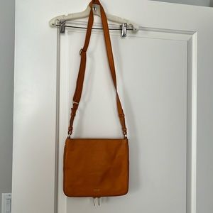 Fossil orange leather adjustable cross body